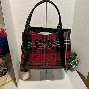 Red and Black Plaid Tote Bag